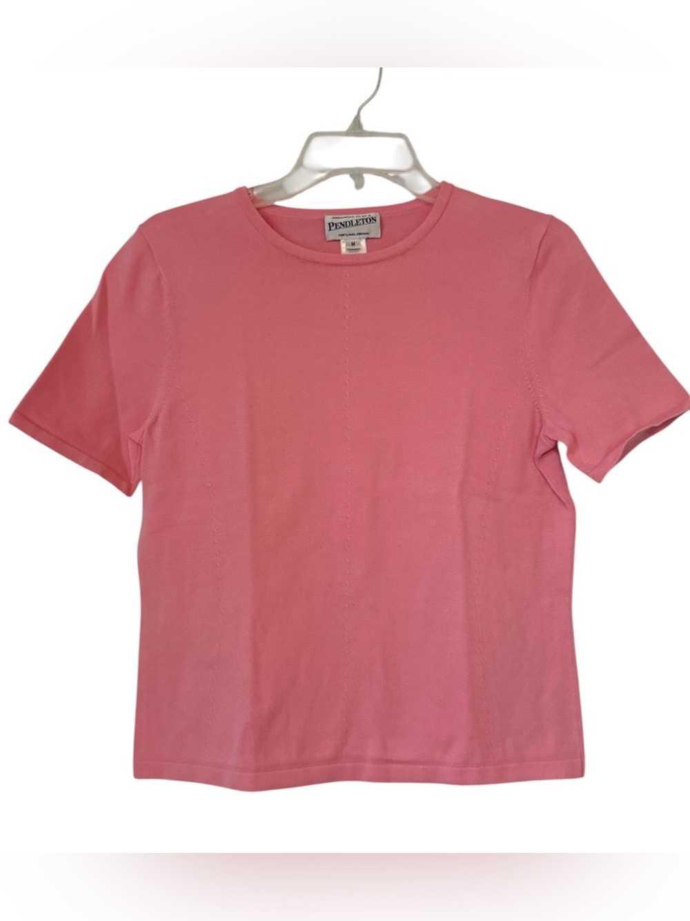 Pendleton Short Sleeve Sweater Medium Pink crewneck Y2K